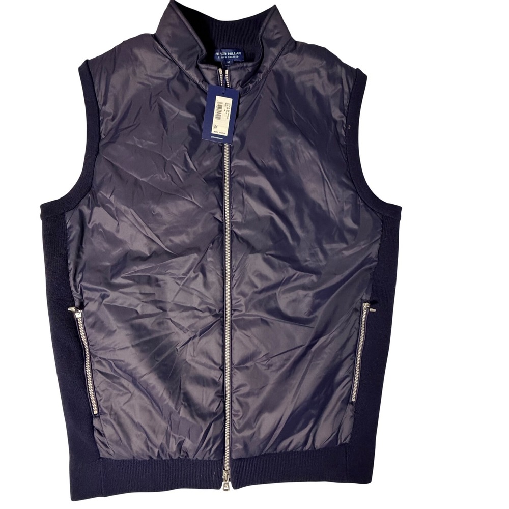 Peter Millar Holdridge Vest Navy Blue MF24XS26 Men's Size Medium NEW MSRP: $445‎